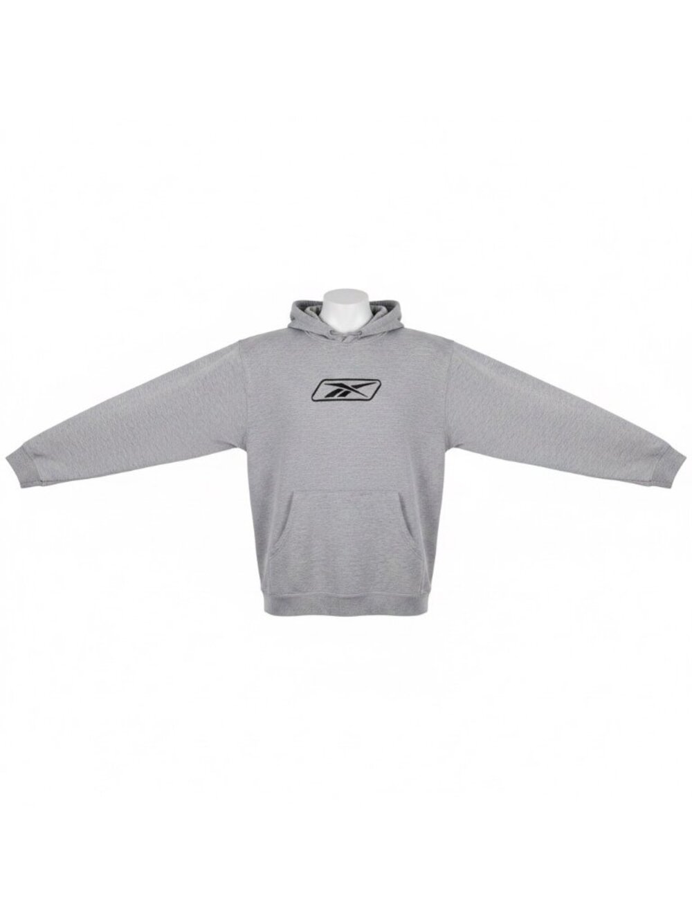 Reebok Grey Logo Hoodie Men’s Comfortable & Stylish Long Sleeves Size M
